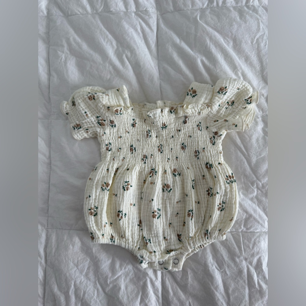 Floral Muslin Baby Romper